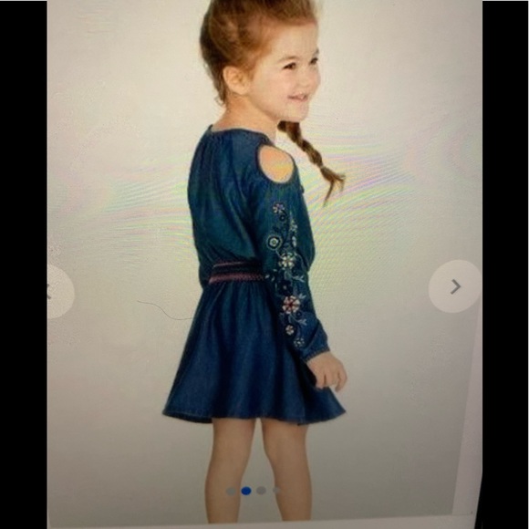 Epic threads Girls Embroidered Cold Shoulder Dress Denim. Size 6X . NEW - Picture 4 of 7
